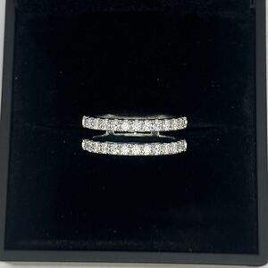 GRA Moissanite Diamond Wedding Ring Enhancer Double Row Band Brilliant Size 10